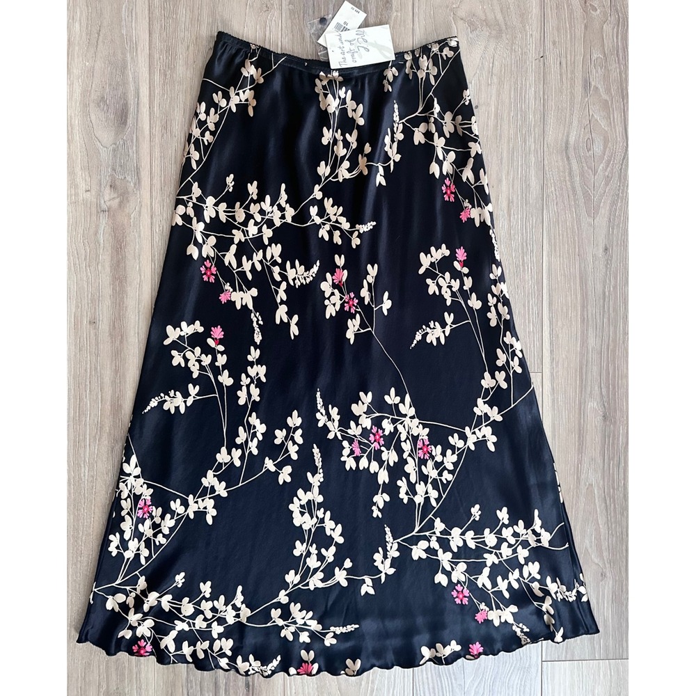 J. Jill Floral Midi Skirt Botanical A-Line Size 10 NWT Whimsigoth Y2K Romantic